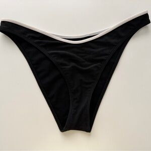 Abercrombie & Fitch High Leg Black Ribbed Bikini Bottom